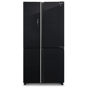 ثلاجة شارب بأربعة أبواب، زجاج أسود، موديل SJ-8960BK