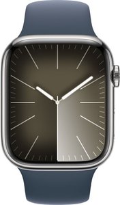 ساعة ذكية Apple Watch 45 مم Series-9 GPS+Cellular لون فضي هيكل من الفولاذ المقاوم للصدأ