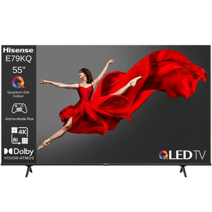 تلفزيون Hisense QLED 4K UHD الذكي مقاس 55 بوصة، طراز 55E79KQ