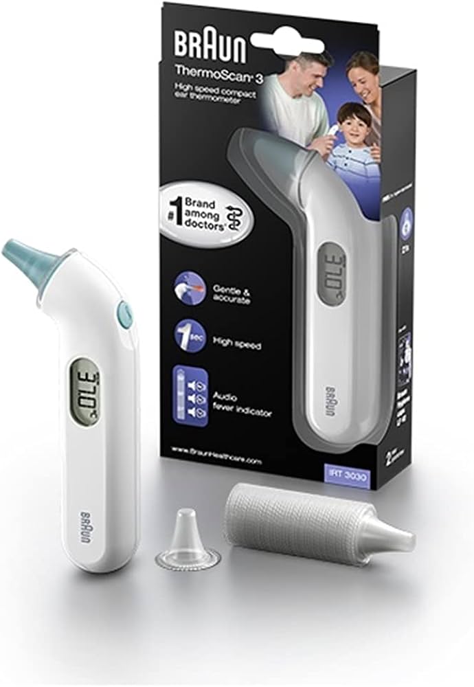 مقياس حرارة الأذن بالأشعة تحت الحمراء من براون - ThermoScan® 3 IRT3030