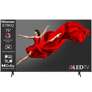 تلفزيون Hisense QLED 4K الذكي مقاس 75 بوصة، طراز 75E79KQ