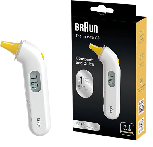 مقياس حرارة الأذن بالأشعة تحت الحمراء من براون - ThermoScan® 3 IRT3030