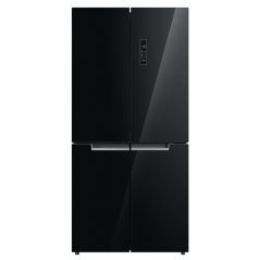 ثلاجة نيون بأربعة أبواب زجاجية سوداء، موديل NE-NF5000GLBK