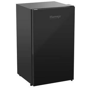 ثلاجة مع فريزر علوي وباب زجاجي سعة 90 لترًا من Homex موديل HRF-80-B